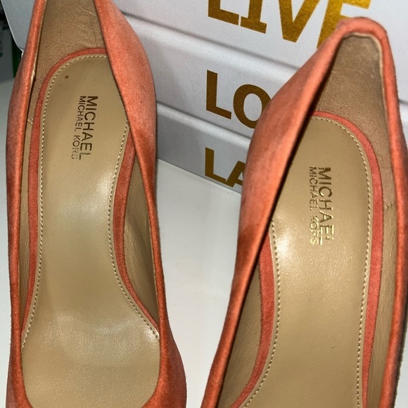Michael Michael Kors Pink-Grapefruit Suede Shoes SZ 7.5M - Picture 13 of 14
